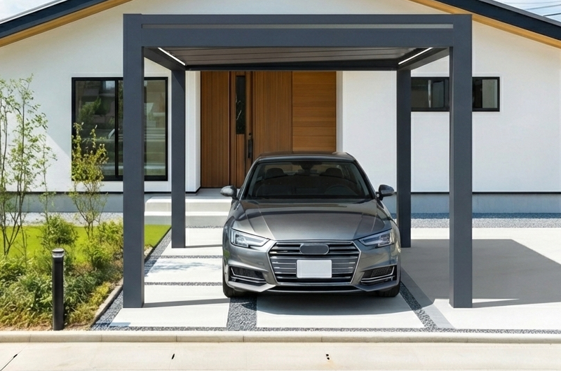 Abris voiture, carport independant en aluminium vendu et installé sous 15 jours en Alsace par Art Pergolas Sélestat