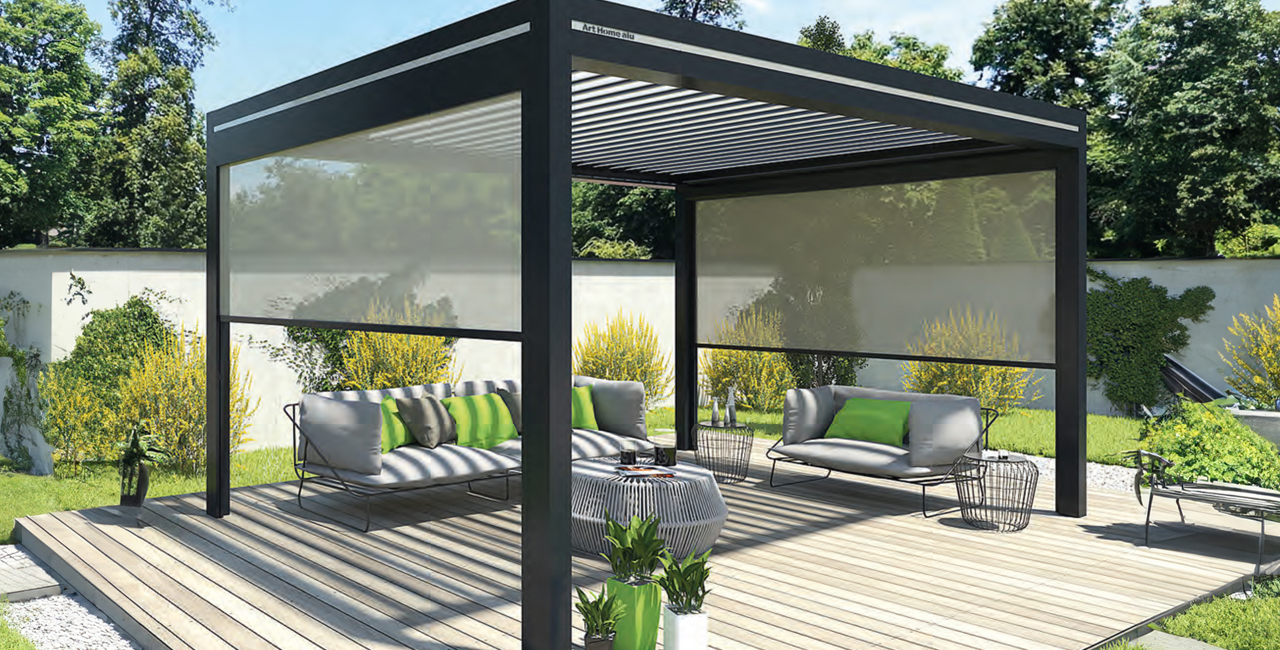 Pergola bioclimatique indépendante garantie longue durée vendue et installée en Centre Alsace par Art Pergolas Selestat